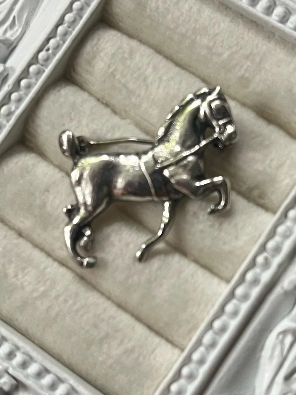 Vintage Rare Guglielmo Cini Horse Brooch Sterling Silver Horse pin 1.10” 6.41g